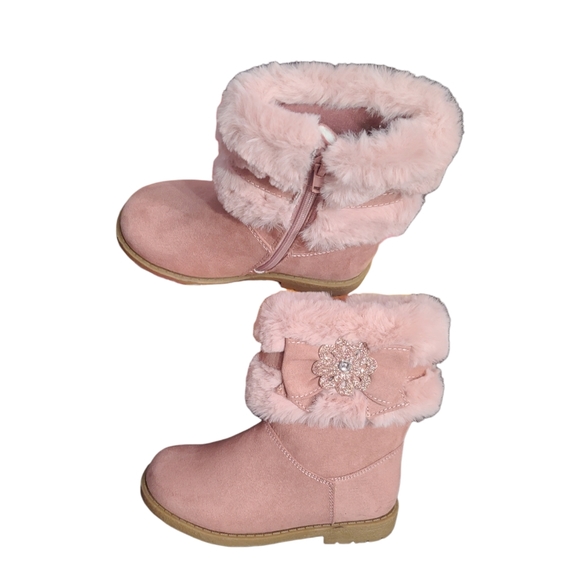 Rachel Shoes Toddler Girls Size 11 Harmoni Fur Faux Suede Boots - Picture 10 of 13